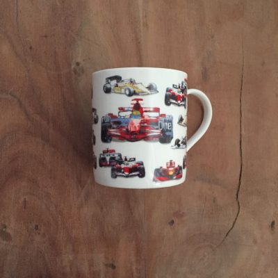 mok met f1 raceautos - autosport cadeau van sportcadeautjes