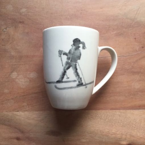 beker skien vrouw - skicadeau van sportcadeautjes