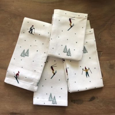 4 servetten skiërs en snowboarders - skicadeau van sportcadeautjes
